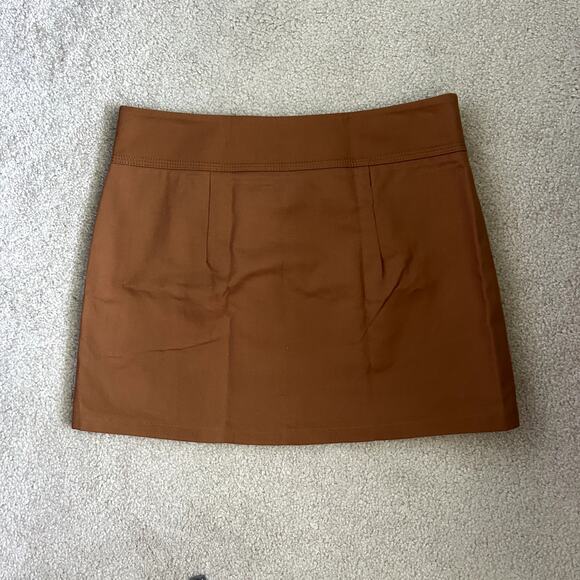 Loft Women´s Brown A-line Bohemian Preppy Western Button Wrap Skirt size 6 - Picture 3 of 11